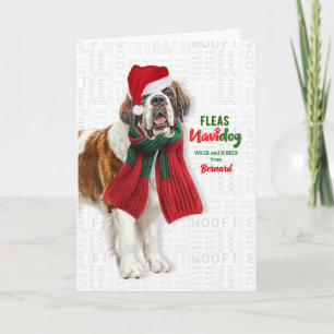 Sint Bernard Honden Grappige Vlooien Navidog met N Feestdagen Kaart