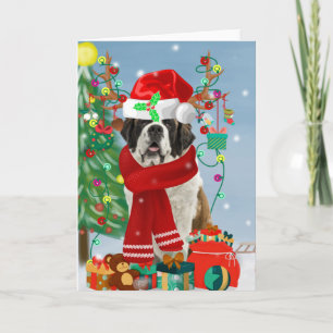 Sint-Bernard Honden in Sneeuw Kerstmis Kaart