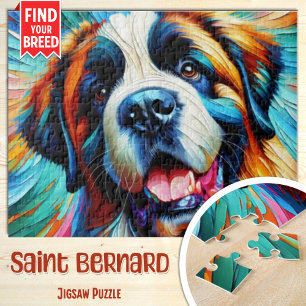 Sint-bernard Hondenportret Acryl Kunstprint Hond Legpuzzel
