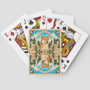 Sint-Bernard, Houtskool Watercolor Hond Kunst Pokerkaarten
