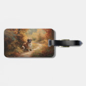 Sint-Bernard in herfstbladeren val inspireert Bagagelabel (Achterkant horizontaal)