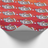 Sint-Bernard in Pet Pattern op Red Cadeaupapier (Hoek)