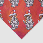 Sint-Bernard in Pet Pattern op Red Tissuepapier (Detail)