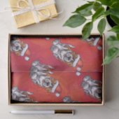 Sint-Bernard in Pet Pattern op Red Tissuepapier (Geschenk)