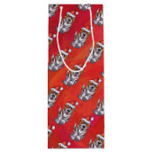 Sint-Bernard in Pet Pattern op Red Wijn Cadeautas (Achterkant)