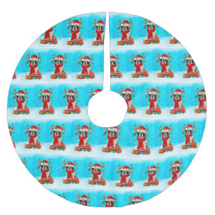 Sint Bernard in sneeuw met kerstcadeaus Kerstboom Rok