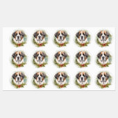Sint Bernard Kerstkrans Feestelijke Pup Labels (Vel)
