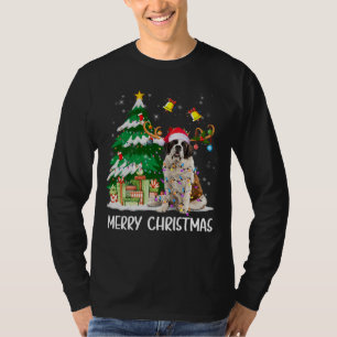 Sint Bernard kerstlampbomen Santa Xmas Paj T-shirt