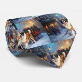 Sint Bernard Kerstmis Feestelijk Seizoen Stropdas (Opgerold)