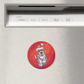 Sint-Bernard Kerstmis op rood Magneet (Insitu (Vaatwasser))