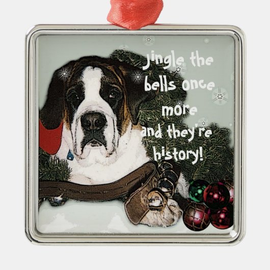Sint Bernard-kerstversiering Metalen Ornament (Voorkant)