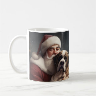 Sint-Bernard met Kerstman Feestelijke Kerst Koffiemok