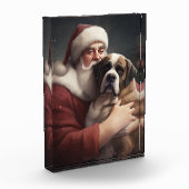 sint bernard met sinterklaas feestelijke kerst fotoblokken (Links)