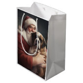 sint bernard met sinterklaas feestelijke kerst medium cadeauzakje (Achterkant Gekanteld)
