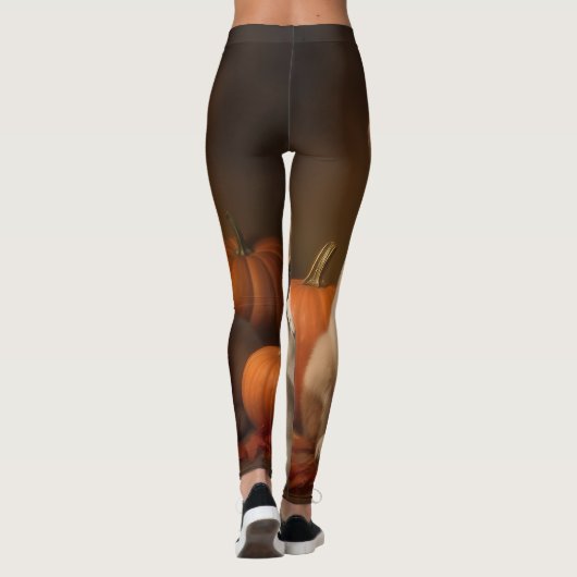 Sint Bernard Puppy Herfst Verrukking Pompoen Leggings (Achterkant)