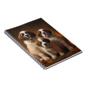 Sint Bernard Puppy Herfst Verrukking Pompoen Notitieboek (Rechterzijde)