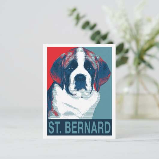 Sint Bernard Puppy Hope politiek parody Design Briefkaart (Staand voorkant)