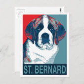 Sint Bernard Puppy Hope politiek parody Design Briefkaart (Voorkant / Achterkant)