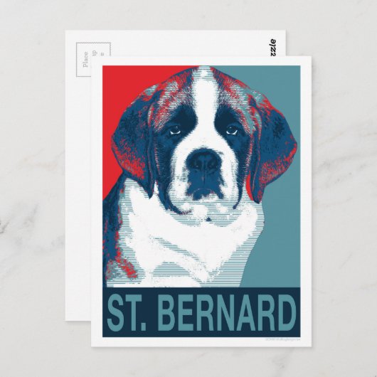 Sint Bernard Puppy Hope politiek parody Design Briefkaart (Voorkant / Achterkant)