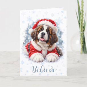 Sint-Bernard Puppy Kaart "Geloven"