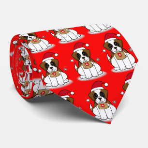 Sint-Bernard Puppy tijdens de kerstStropdas Stropdas