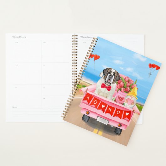 Sint-Bernardhond Valentijnsdag Truck Harten Planner (Display)