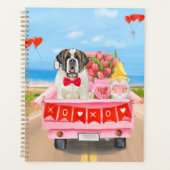Sint-Bernardhond Valentijnsdag Truck Harten Planner (Voorkant)