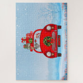 Sint-Bernardshond in auto met Kerstman Legpuzzel (Verticaal)