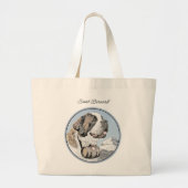 Sint-Bernardus schildert ruwe St. Originele Hond K Grote Tote Bag (Voorkant)