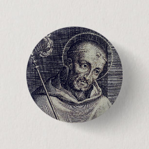 Sint Bernardus van Clairvaux Doctor Mellifluus Kun Ronde Button 3,2 Cm