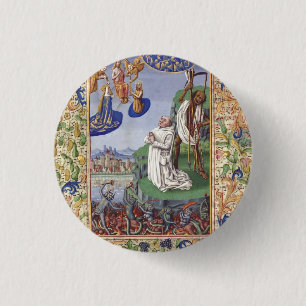 Sint Bernardus van Clairvaux Patroon van Geleerden Ronde Button 3,2 Cm
