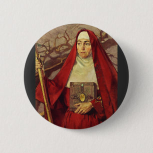 Sint Brigid van Kildare Keltische Vlam Heilige Kun Ronde Button 5,7 Cm
