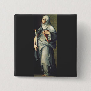Sint Brigida van Zweden Vierkante Button 5,1 Cm