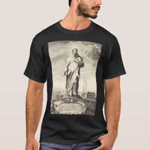 Sint Bruno van Keulen Antieke Graveerstijl Kunst T-shirt