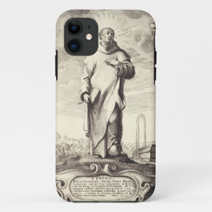 Sint Bruno van Keulen Antieke Gravure Stijl Kunst iPhone 11 Hoesje