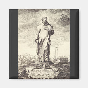 Sint Bruno van Keulen Antieke Gravure Stijl Kunst Magneet