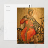Sint-Catharina orthodox Christelijk icoon Briefkaart (Voorkant / Achterkant)