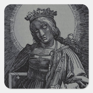 Sint Catharina van Alexandrië door Lucas van Leyde Vierkante Sticker