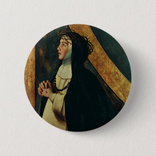 Sint Catharina van Siena door Juan Bautista Ronde Button 5,7 Cm