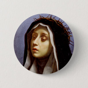 Sint Catharina van Siena Ronde Button 5,7 Cm