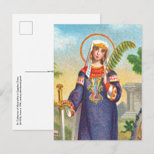 Sint-Catherine van Alexandrië in de Egyptische kra Briefkaart