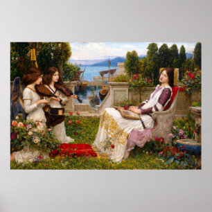 Sint-Cecilia door John William Waterhouse Poster