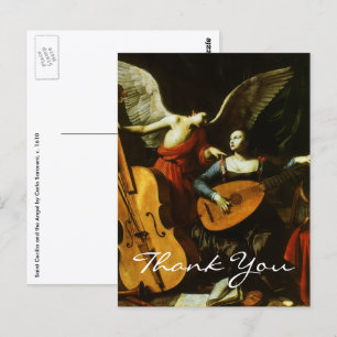 Sint Cecilia en de engel door Carlo Saraceni Briefkaart