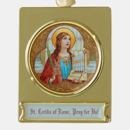 Sint-Cecilia van Rome (BK 003) Verguld Banner Ornament (Voorkant)