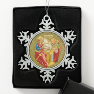 Sint-Cecilia van Rome (SNV 36) Tin Sneeuwvlok Ornament