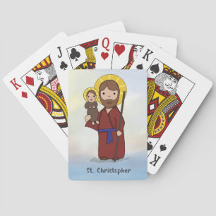 Sint-Christoffel Feestdag Katholieke Heilige Pokerkaarten