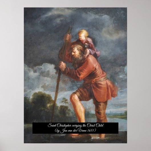 Sint Christopher met baby Christ Poster (Voorkant)