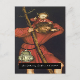 Sint Christopher met de Baby Christ Briefkaart
