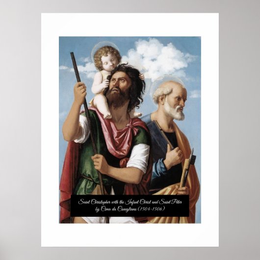 Sint Christopher met de Baby Christ Poster (Voorkant)