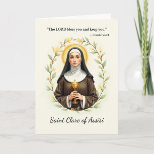 Sint Clara van Assisi Gods Vrede en Zegen Kaart